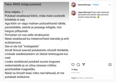 Valeväide Instagramis