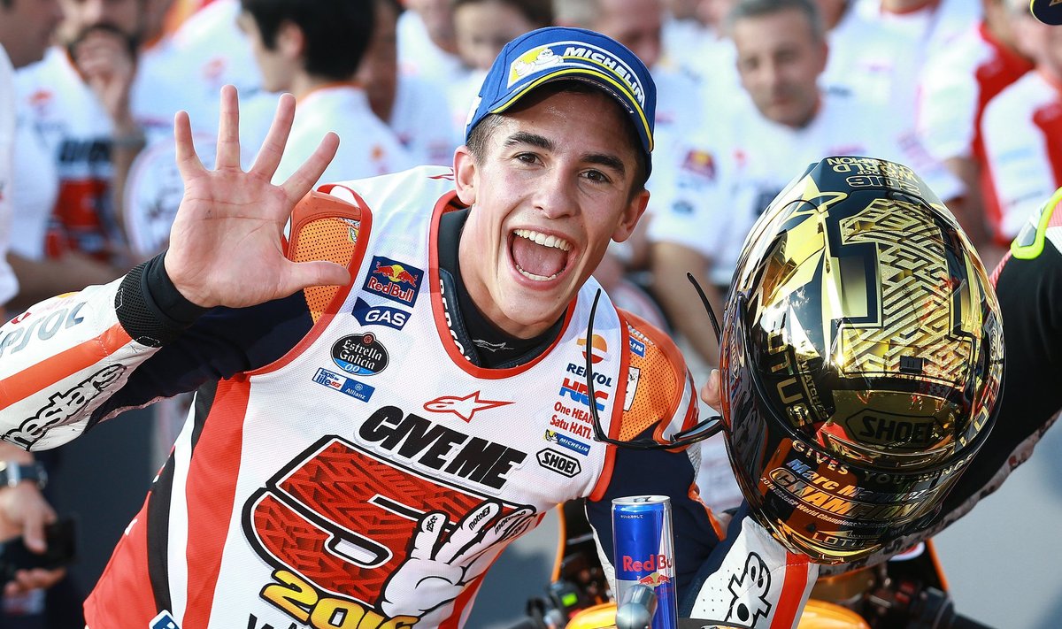 SUPERSTAAR: Marc Márquez võitis mullu oma viienda MM-tiitli mootorrataste ringraja­sõidus, tuleva nädala lõpuks on ta tõenäoliselt juba kuuekordne maailma­meister.