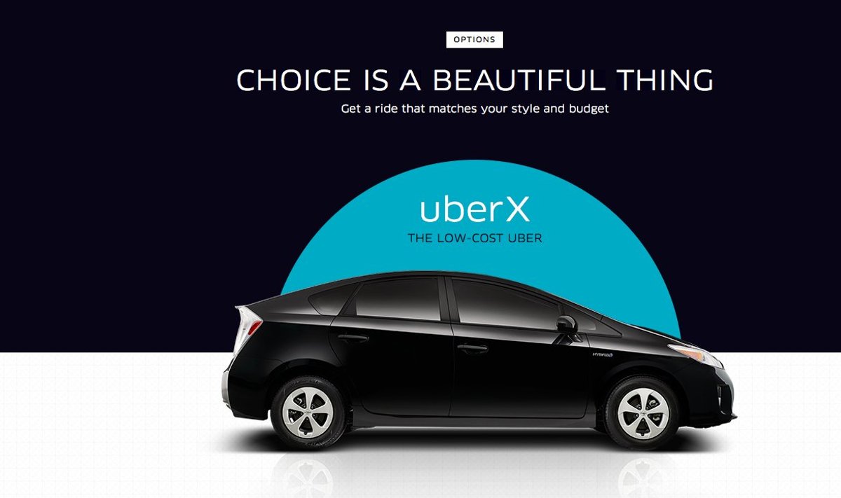 Uberi soodsaima taseme teenus UberX