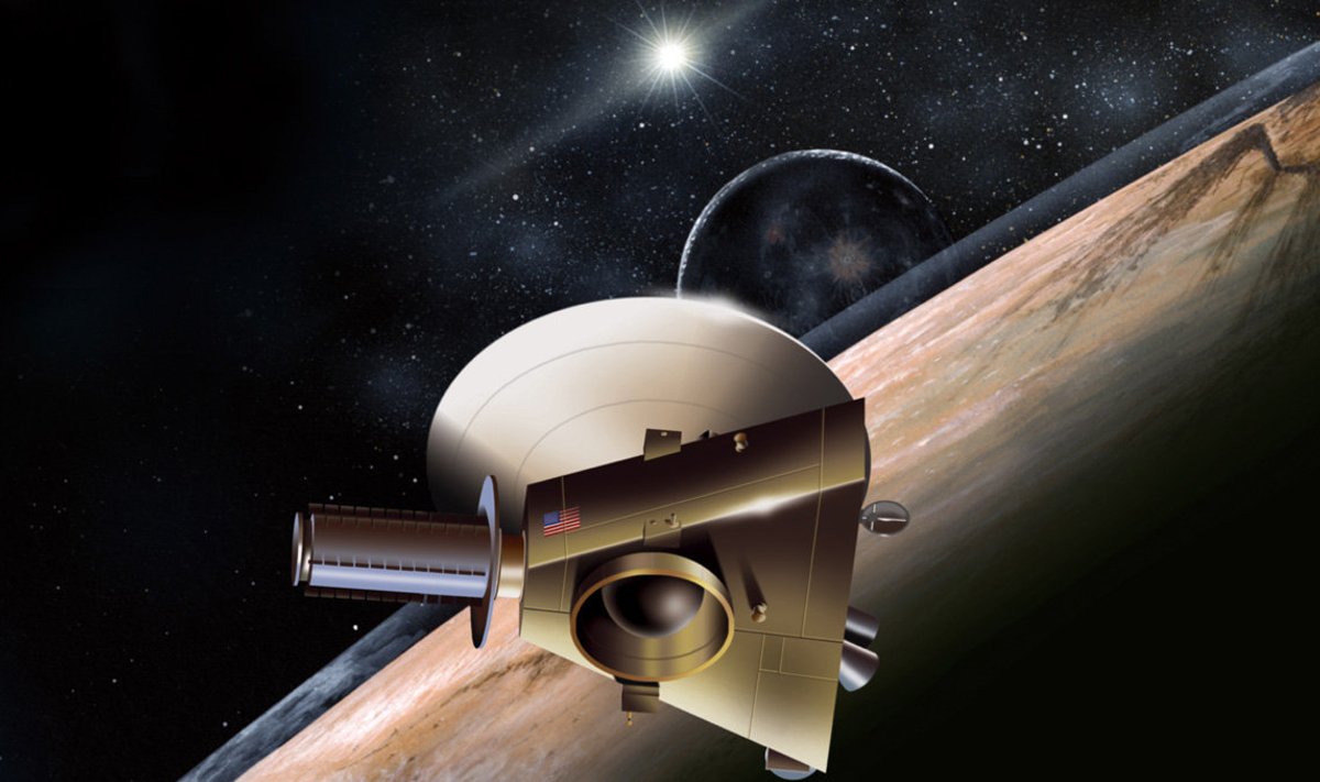 Kunstniku nägemus New Horizonsi sondist Pluuto lähistel (Foto: Wikimedia Commons / NASA)