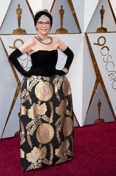 Parim kordus: Rita Moreno kandis galal sama kleiti, milles ta võitis 1962. aastal naiskõrvalosatäitja Oscari filmi eest „West Side Story“.