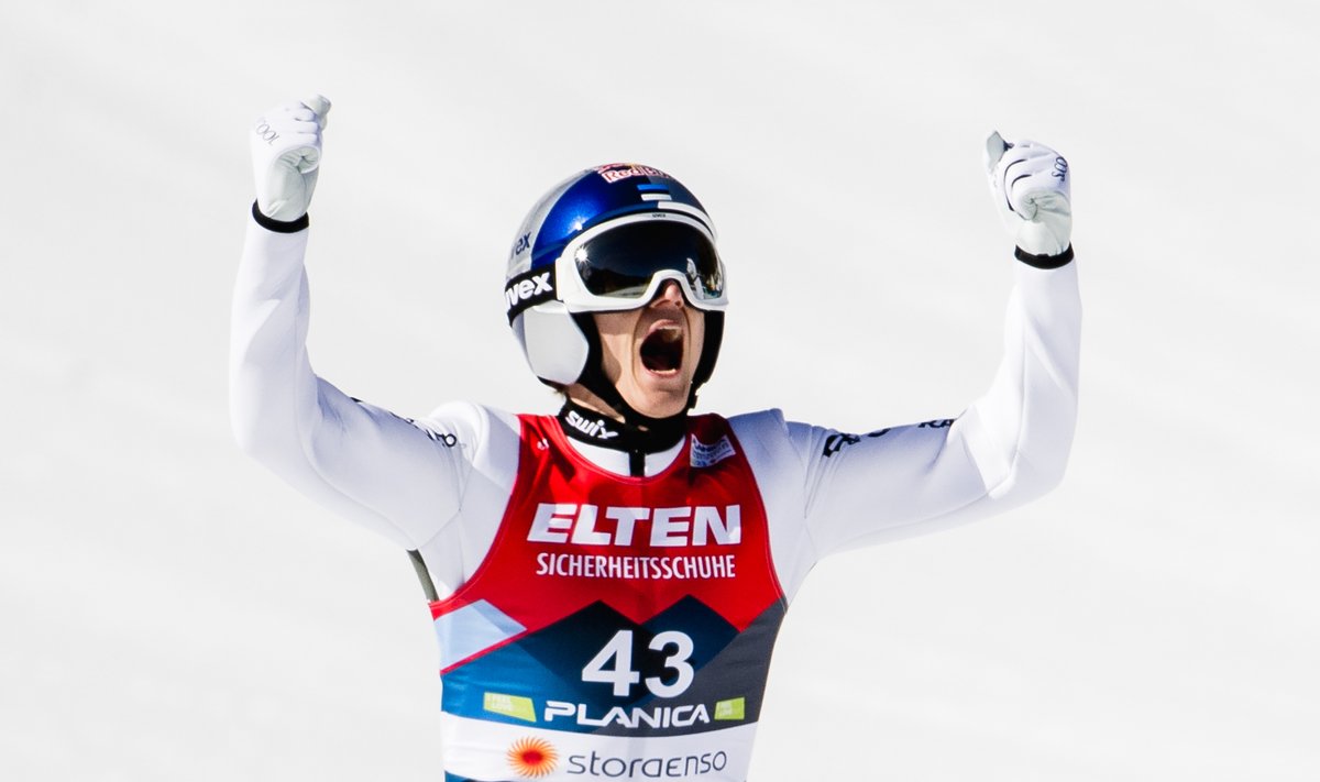 Kristjan Ilves lasi pärast suurepärast hüpet emotsiooni välja.