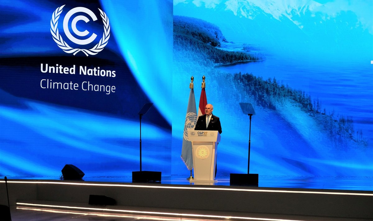 President Alar Karis Sharm el Sheikhis ÜRO kliimakonverentsil COP27.