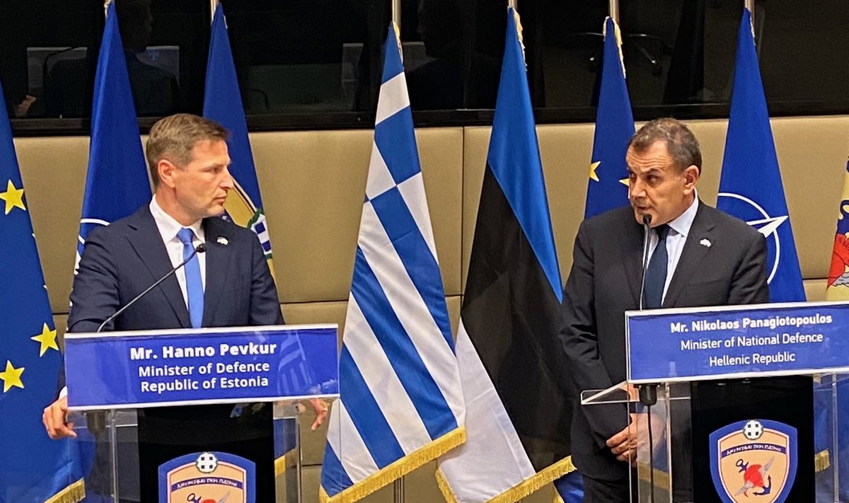 Kaitseminister Hanno Pevkur ja Kreeka riigikaitseminister Nikolaos Panagiotopoulos