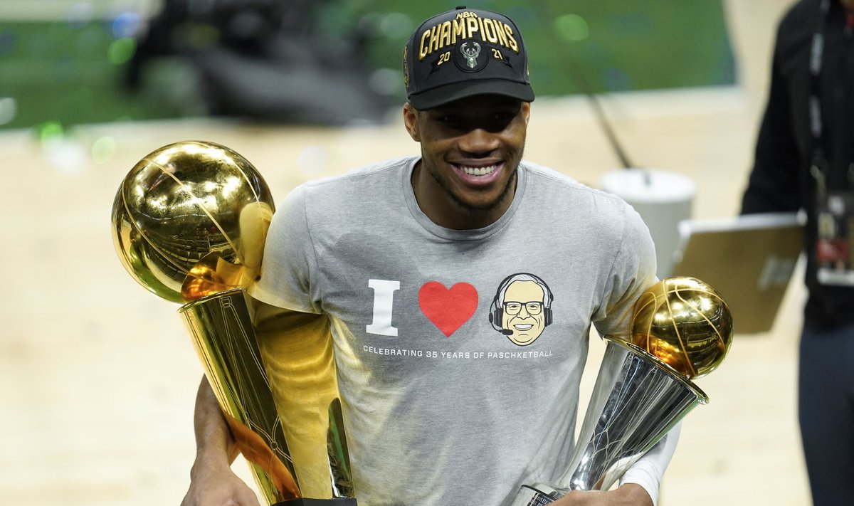 Giannis Antetokounmpo vedas Milwaukee Bucksi tänavu NBA meistriks.