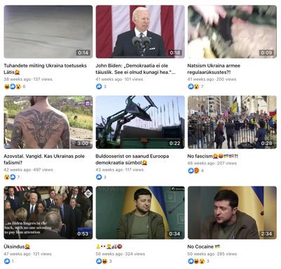 Lehekülg “Eesti Nüüd” jagab Facebookis ja Telegramis järjepidevalt Kremli jutupunkte ning mõnitab Ukrainat ja selle abistamist. Lehekülg on Facebookis tegutsenud 2020. aasta lõpust.