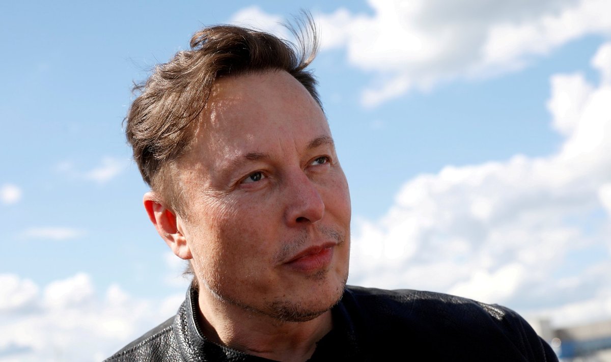 FILE PHOTO: Tesla's CEO, Musk, at company's gigafactory in Gruenheide