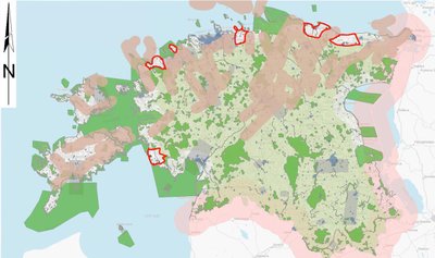 Карта из исследования о возможных местах для АЭС, проведенное компанией