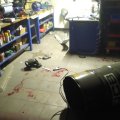FOTOD | Kuressaare tööriistakaupluses plahvatas õlivaat, tööline sai viga