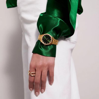 Smaragdroheline kombineeritud kullaga Sif Jakobsi käekell 