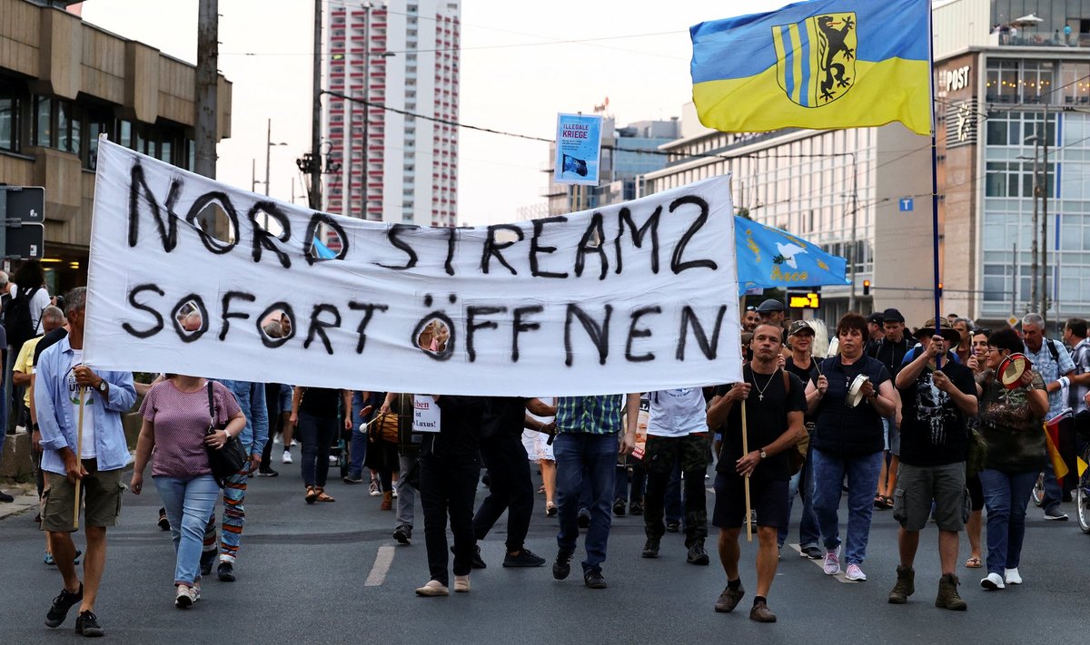Hiljutine meeleavaldus Leipzigis, kus nõuti NordStream2 kohest avamist.