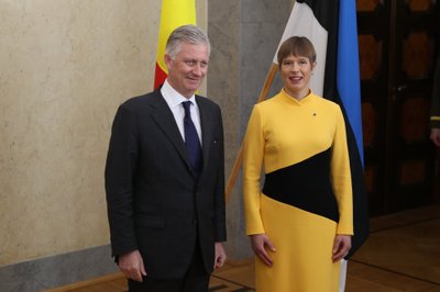 TEISIPÄEVAL KADRIORUS President Kersti Kaljulaidil oli ilmselgelt hea meel Belgia kuningat Kadriorus tervitada.