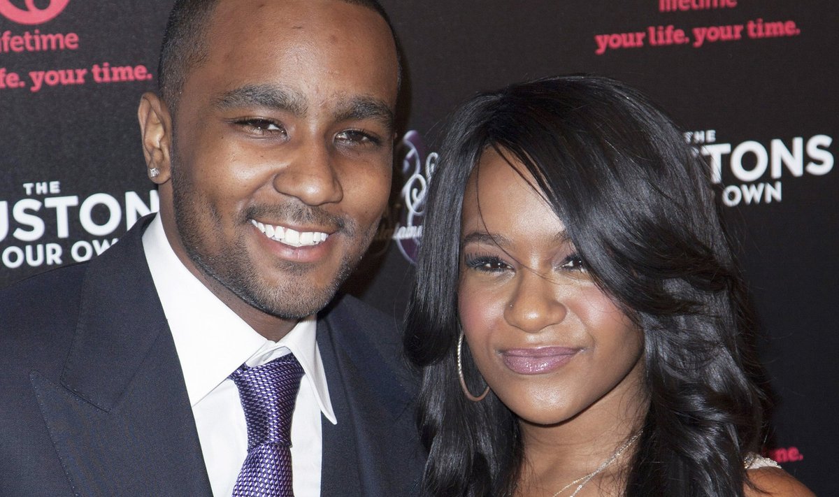 Nick Gordon and Bobbi Kristina Brown attend the opening night of "The Houstons: On Our Own" in New York