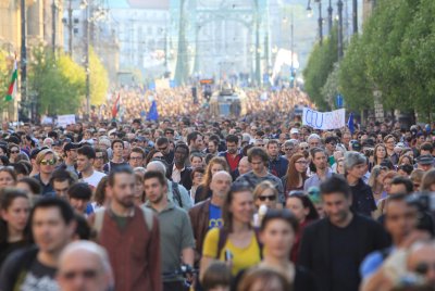 Pühapäevane meeleavaldus Budapesti kesklinnas