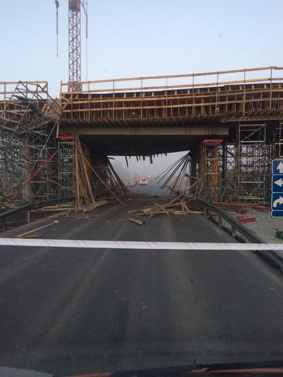 Ehitusjärgus sild pärast veokiõnnetust Tallinna ringteel