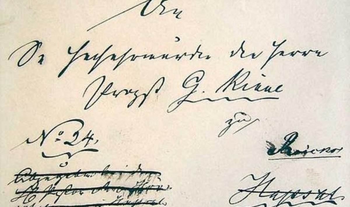 Kiri hümni loojale: Vormsi saarelt mais 1871 Reiki saadetud kiri on adresseeritud Gustav Feliks Rinnele. 