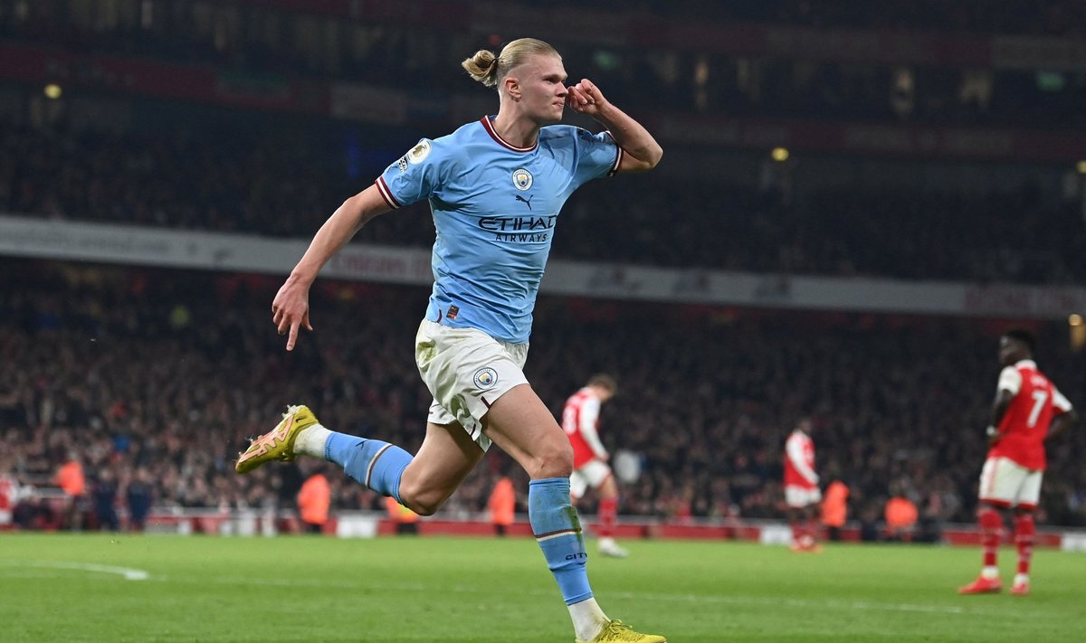 Erling Braut Haaland kordas Manhester City väravarekordit Premier League'is. Rekordi ainuomanikuks saamiseks on vaja järgmise 15 matšiga lüüa ainult üks värav.