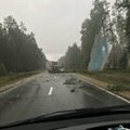 Шторм надвигается: на лобовое стекло рейсового автобуса, следовавшего из Риги в Таллинн, упало дерево