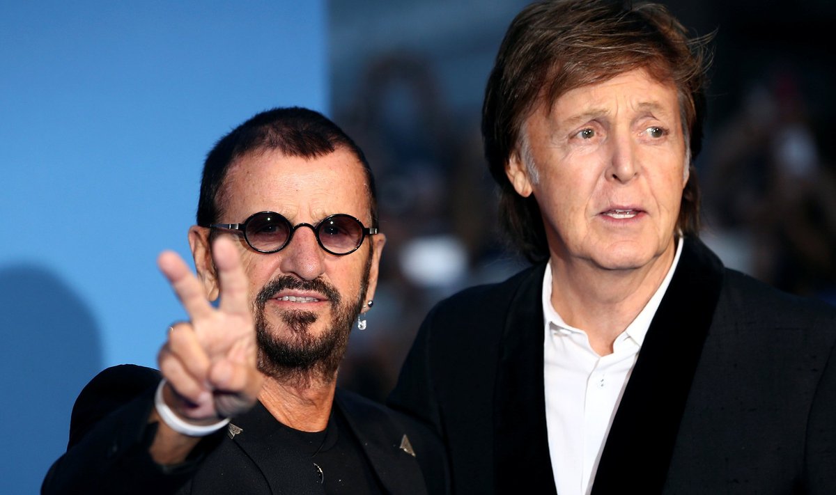 Former Beatles Ringo Starr and Paul McCartney attend the world premiere of 'The Beatles: Eight Days a Week - The Touring Years' in London