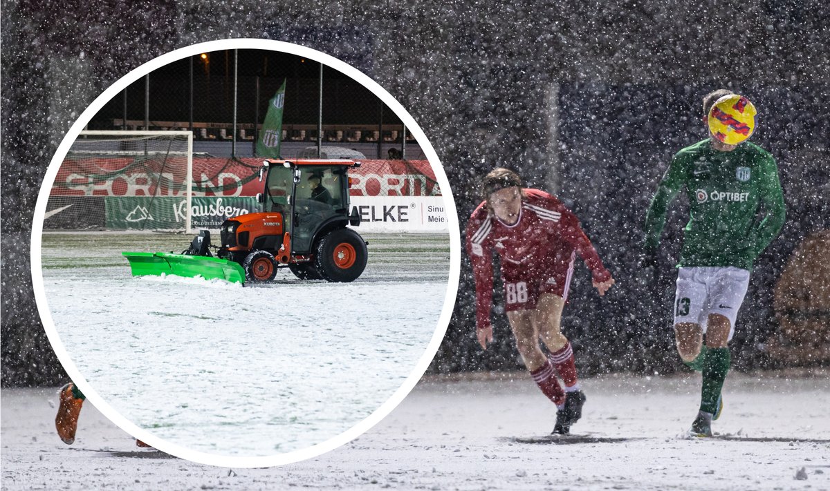 Sellistes tingimustes anti tänavusele Premium liiga hooajale 3. märtsil Sportland Arenal avalöök. Valitsev meister FC Flora võitis liiga uustulnukat Harju JK Laagrit 4 : 0. Mängu vaheajal käis lumetraktor väljakut puhtaks lükkamas.