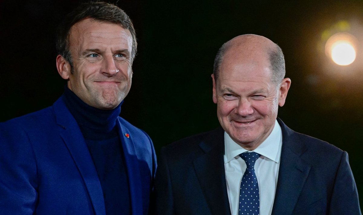 "Ei ole vaja luua riiklikke strateegiaid, vaid Euroopa strateegiaid," rõhutas Prantsuse president Emmanuel Macron (vasakul) hiljaaegu Saksa kantsler Olaf Scholzi valitsuse otsustele viidates. 