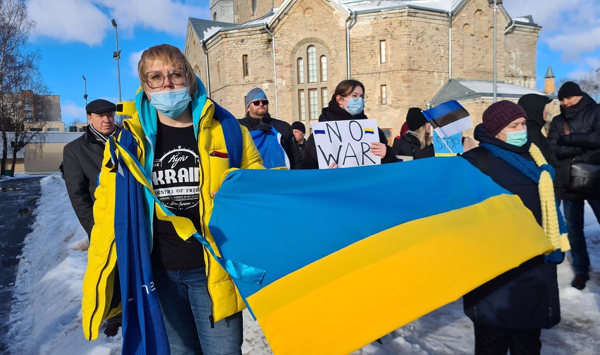 Ukraina sõja vastane meeleavaldus Narvas
