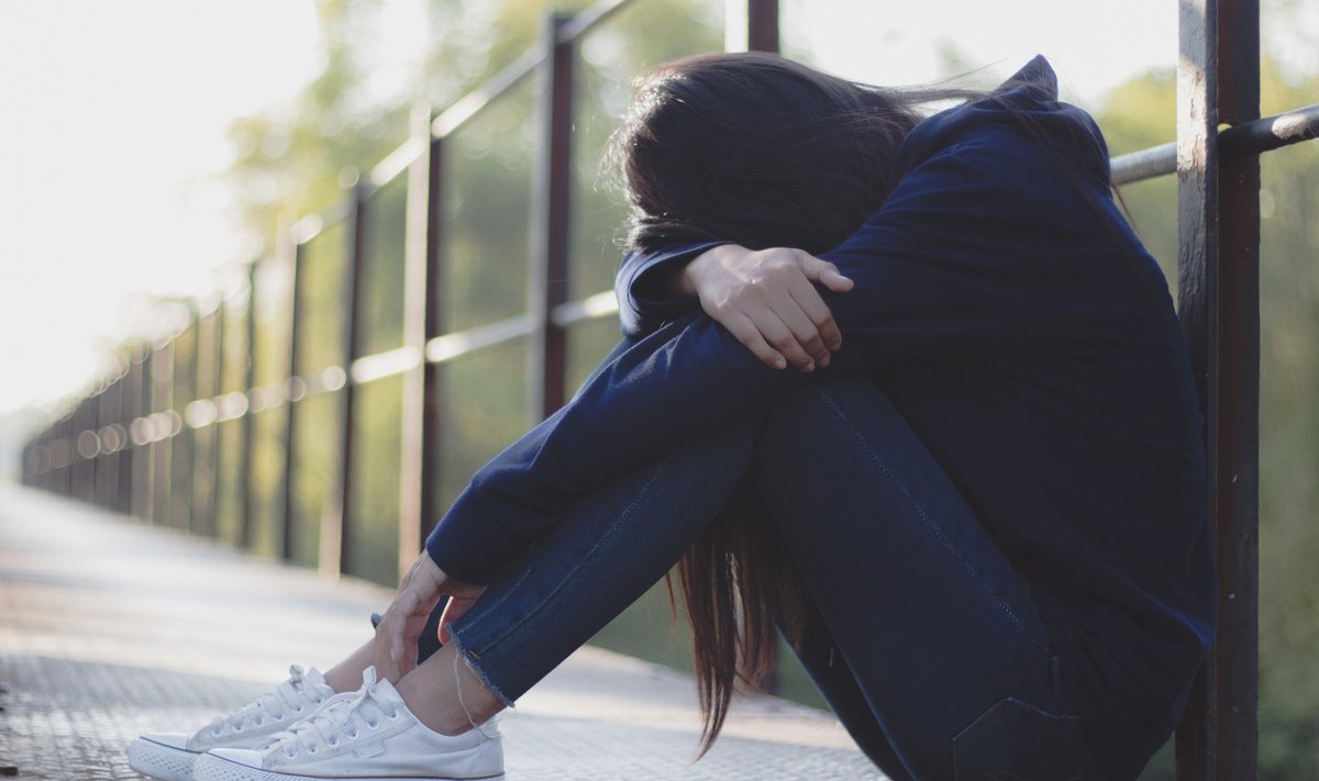 Sad,Woman,Sitting,Alone,,Concept,Of,Sadness,,Melancholy