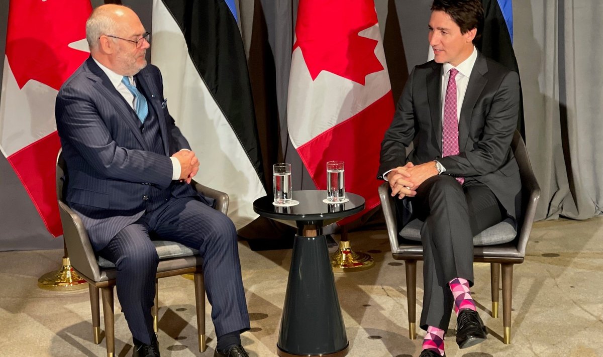 Alar Karis kohtumisel Justin Trudeau'ga.