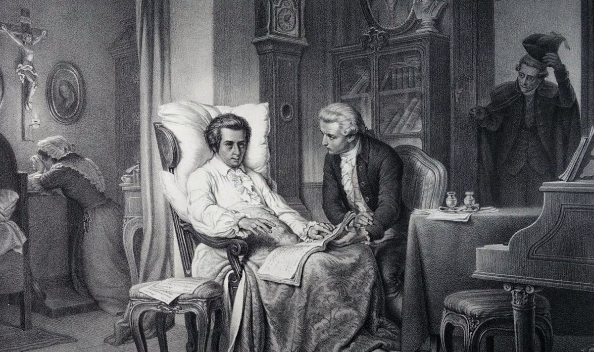 Franz Schrammi joonistus Mozartist tolle viimastel päevadel (Pilt: Wikimedia Commons)