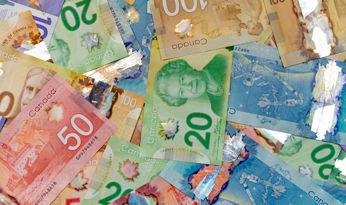 Kanada 20-dollariline rahatäht, millel on kuninganna Elizabeth II pilt.