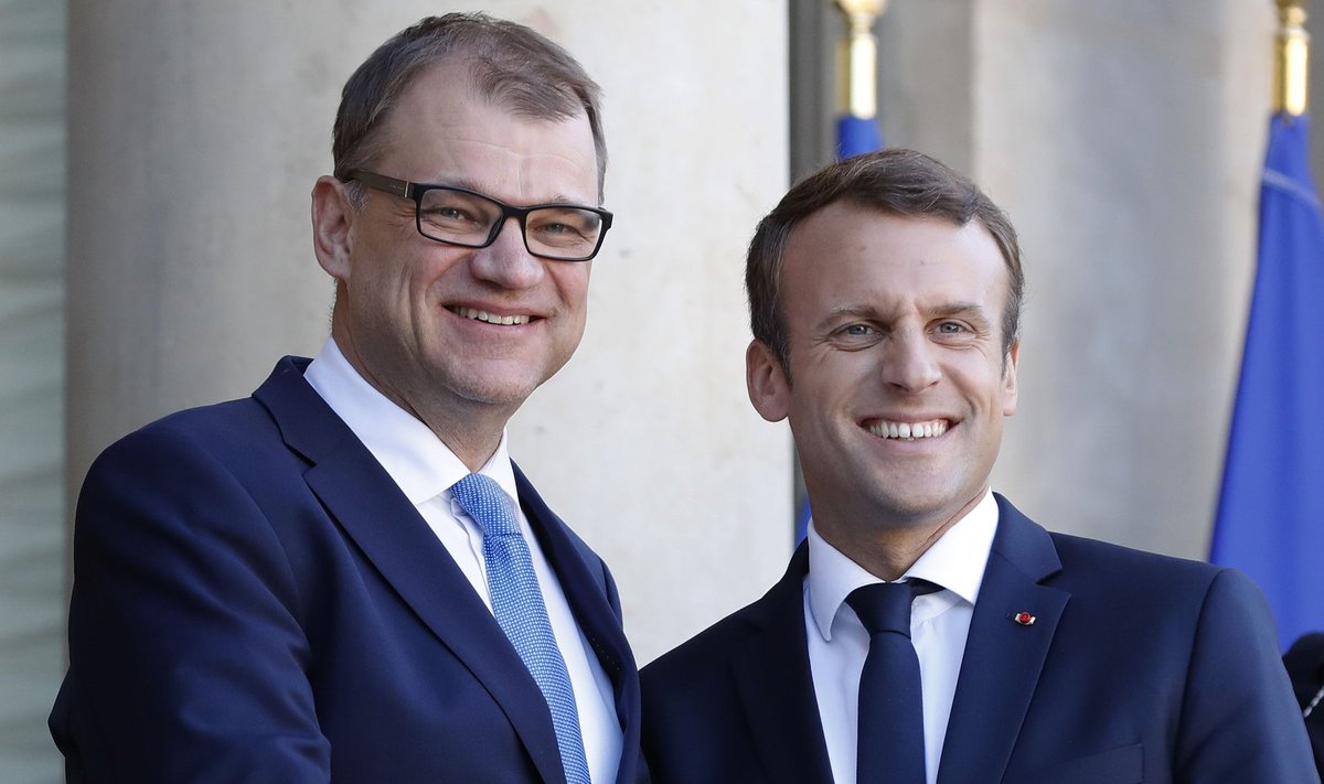 Juha Sipilä ja Emmanuel Macron