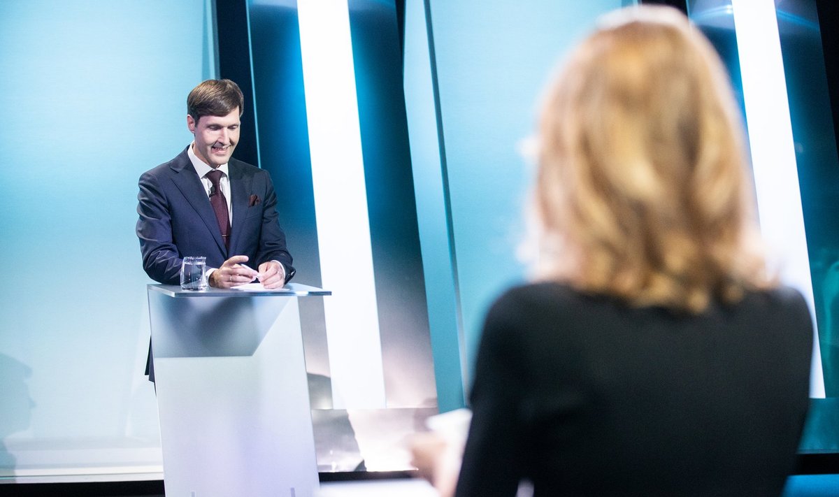 Martin Helme ja Kaja Kallas 2021. aasta presidendivalimiste debatil.