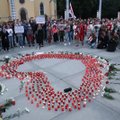 ФОТО | "Хотим, чтобы с этого началась наша поющая революция". В центре Таллинна прошла акция в поддержку Беларуси