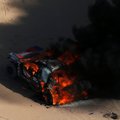 Кошмар! Машина российского участника ралли "Дакар" сгорела полностью!
