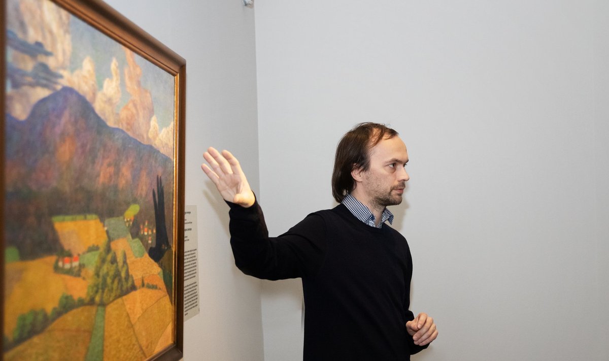 Konrad Mägi näituse avamine Torinos Musei Realis, pildil kunstiteadlane Eero Epner.