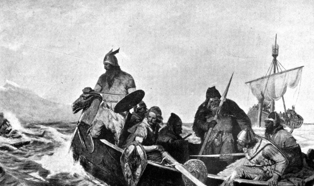 Illustreerival eesmärgil: Oscar Wergelandi maal Norra viikingitest aastast 1909. (Foto: Wikimedia Commons / Haukurth)