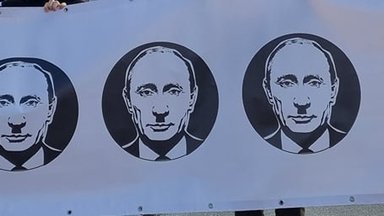 Лицо Путина в Отепя нарисовали на биатлонной мишени
