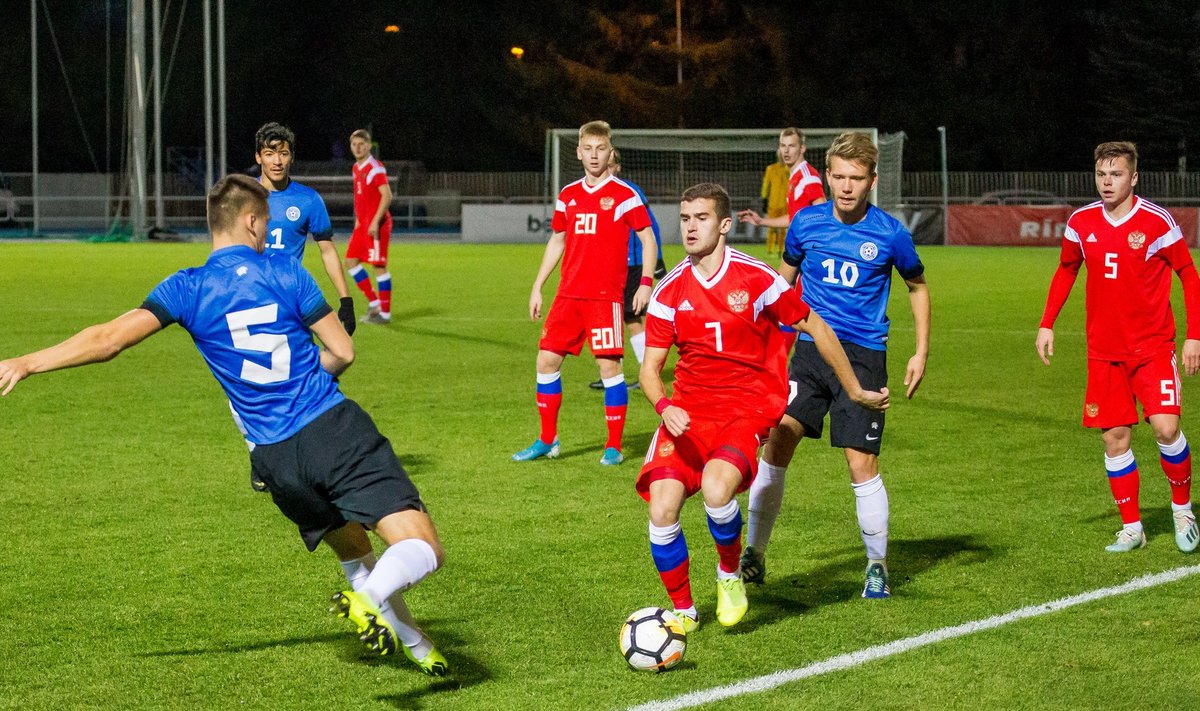 Jalgpalli U21 valikmäng  Eesti - Venemaa. (Foto on illustratiivne).