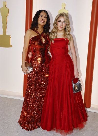 Salma Hayek ja tema tütar Valentina Oscarite galal.