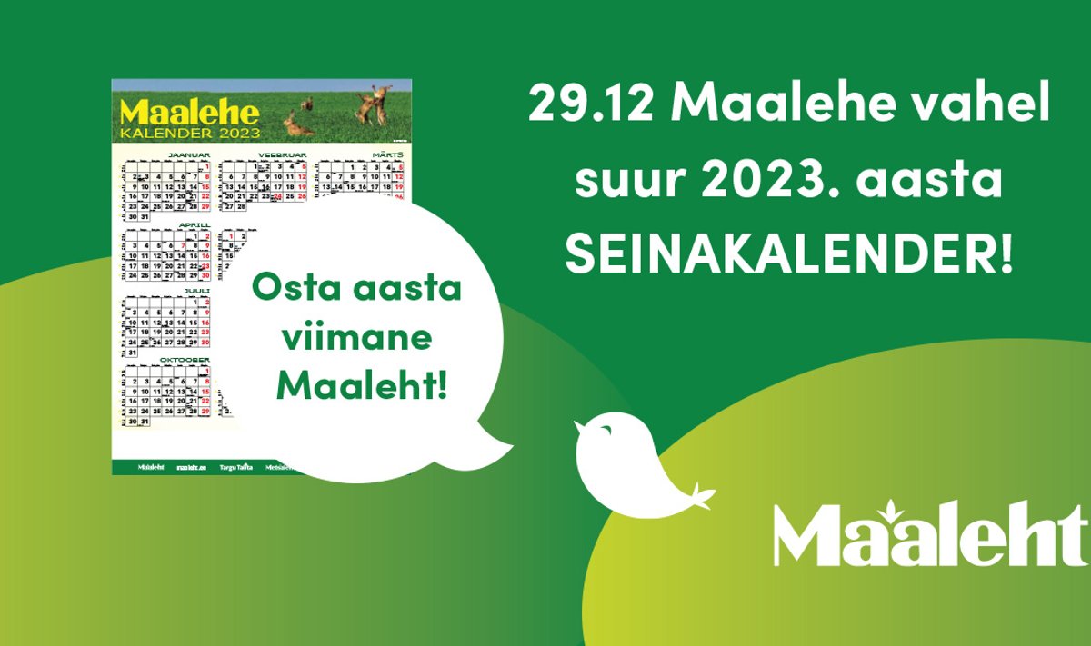 Maaleht tuleb kalendriga.