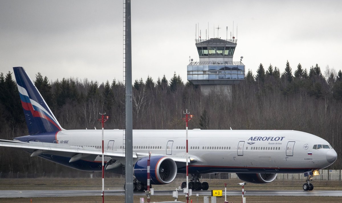 Aerofloti lennuk Tallinna lennujaamas 16.04.2020