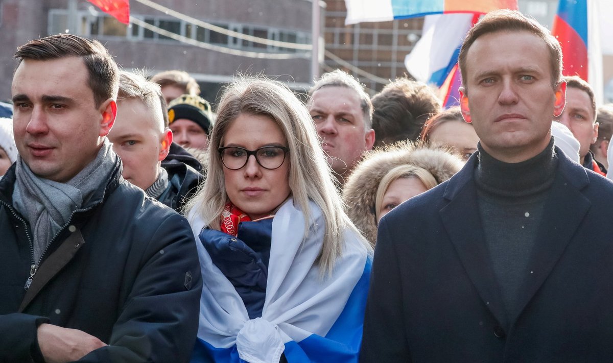 Venemaa opositsioonifiguurid vasakult: Ivan Ždanov, Ljubov Sobol ja Aleksei Navalnõi
