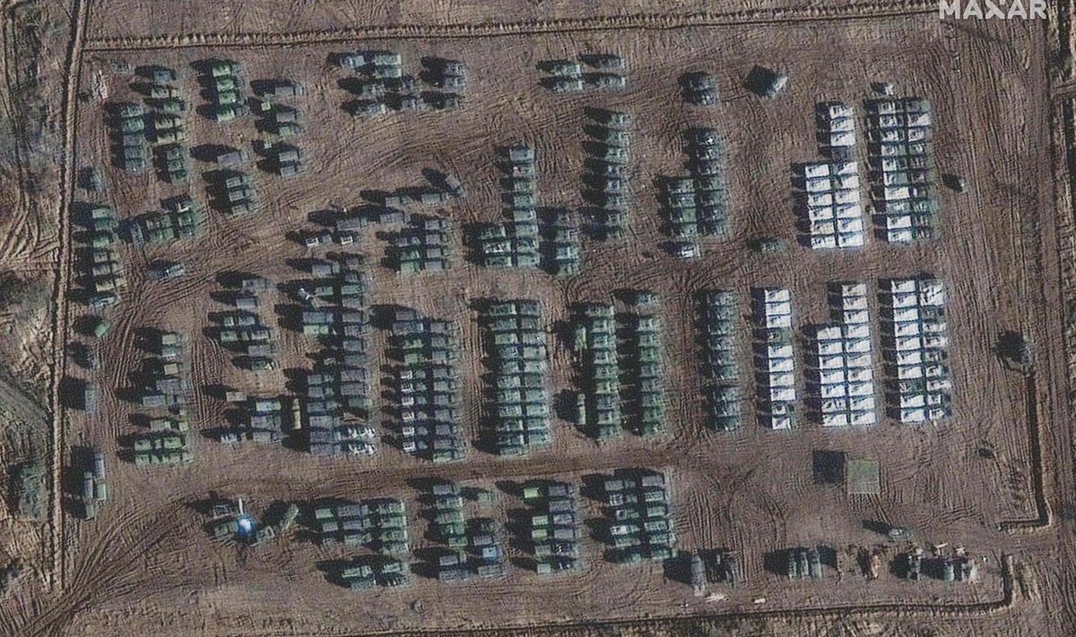 Satelliidipilt Vene sõjamasinatest Ukraina lähistel