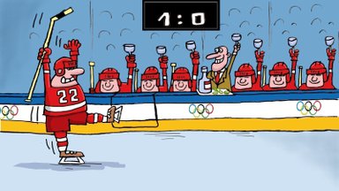 Olümpia karikatuur | Hokiturniir kogub põnevust