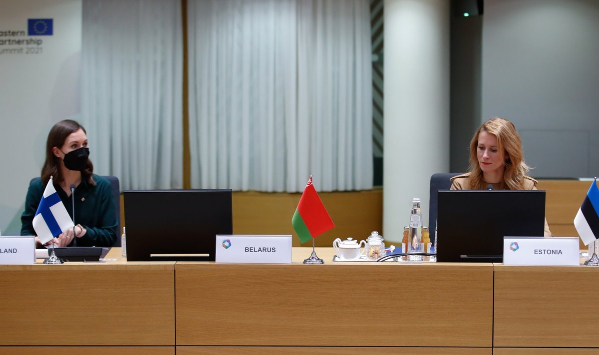 Kaja Kallas Valgevene tühja tooli kõrval idapartnerluse tippkohtumisel