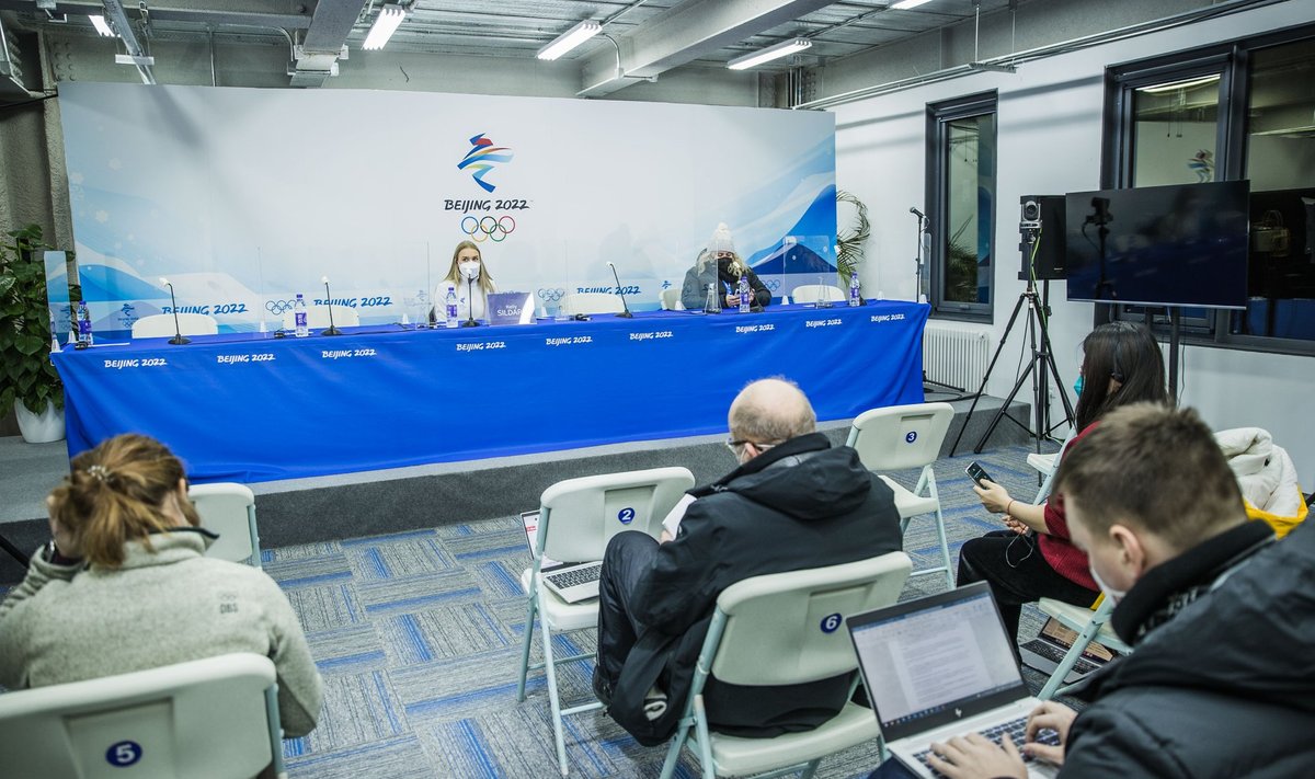 Eesti olümpiakoondise pressikonverents Pekingis 3. veebruaril