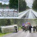 FOTO | Trööstitud ilmaolud: minibuss sõitis rahe tõttu teelt välja