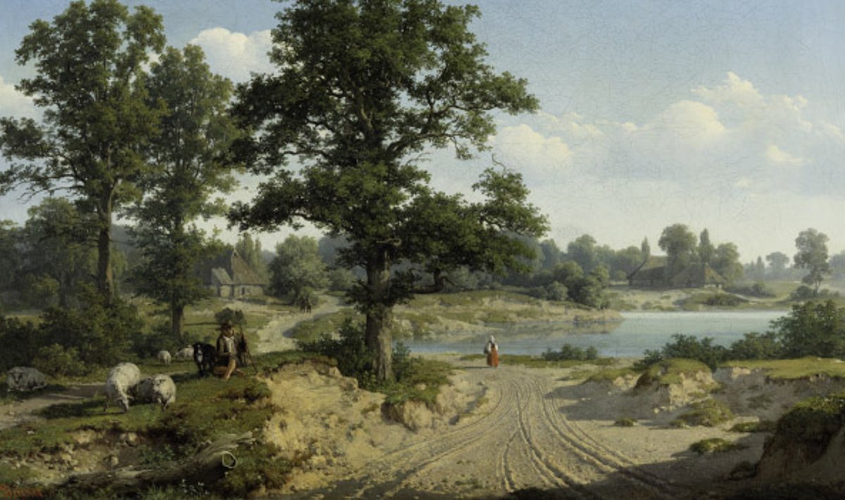 Baltisaksa kunstniku Eugen Gustav Dückeri maali järgi võiks arvata, et aastal 1860 Saaremaal tammedest puudust ei olnud.