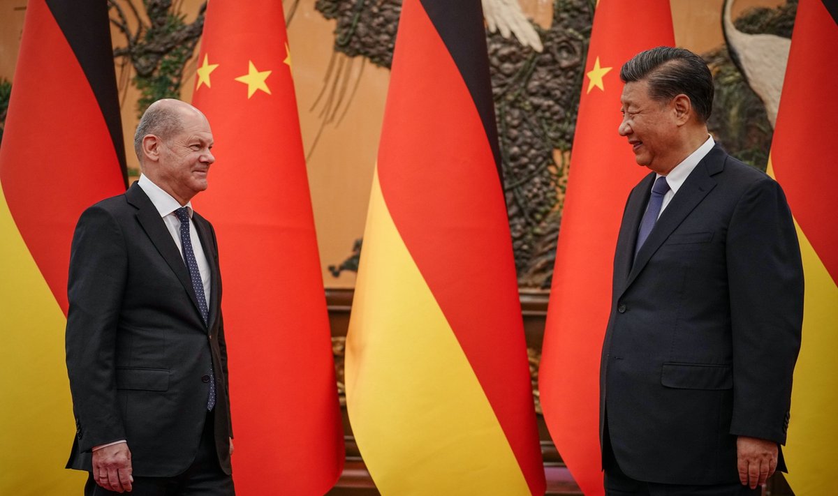 Olaz Scholz ja Xi Jinping.