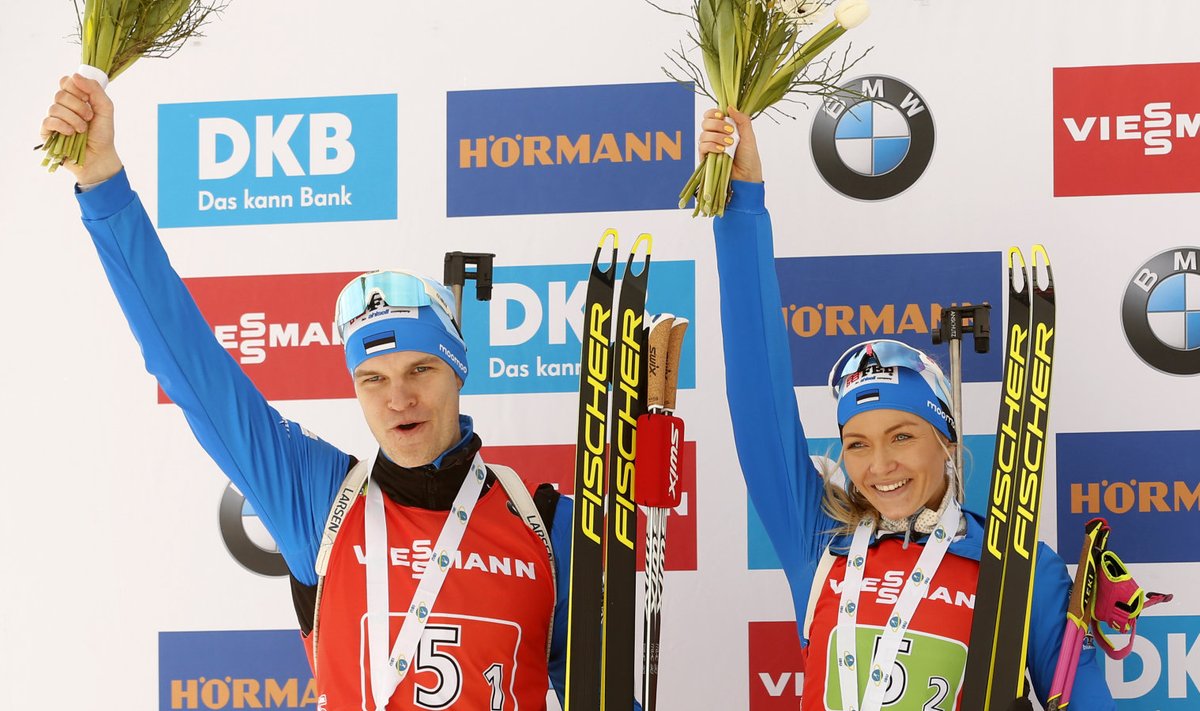 Rene Zahkna ja Regina Oja Pokljuka MK-etapil.
